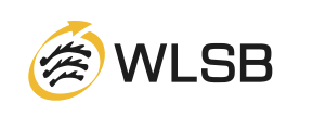 Auf dem Bild ist das Wappen des Württembergischen Landessportbunds abgebildet. Es bildet die vier Buchstaben WLSB ab.