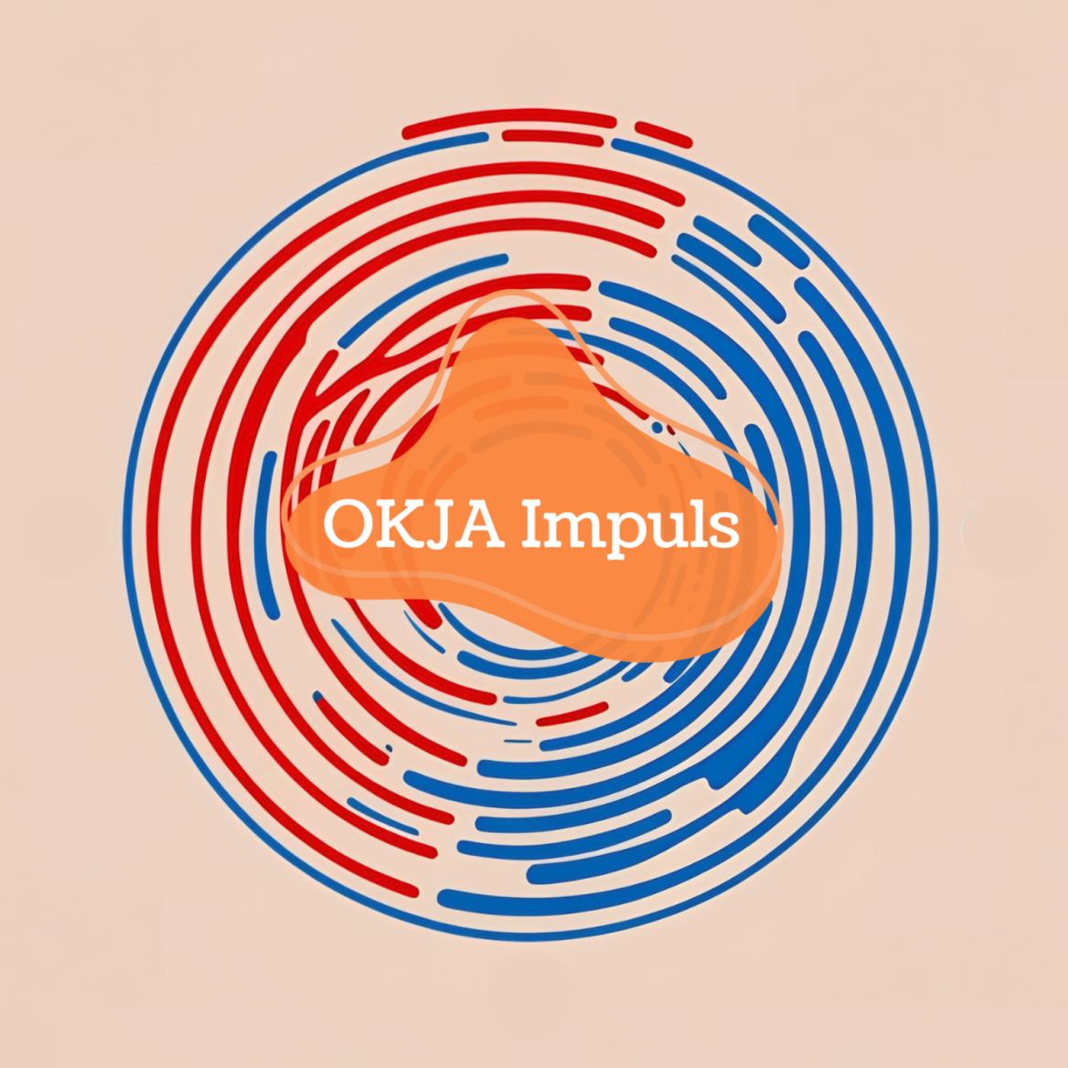 Logo des OKJA Impulses bestehend aus mehreren Kreisen und dem gleichnamigen Schriftzug in der Mitte