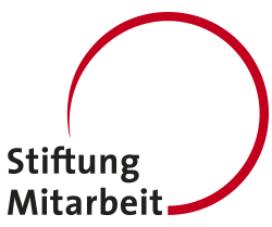 Logo der Stiftung Mitarbeit mit rotem Kreis