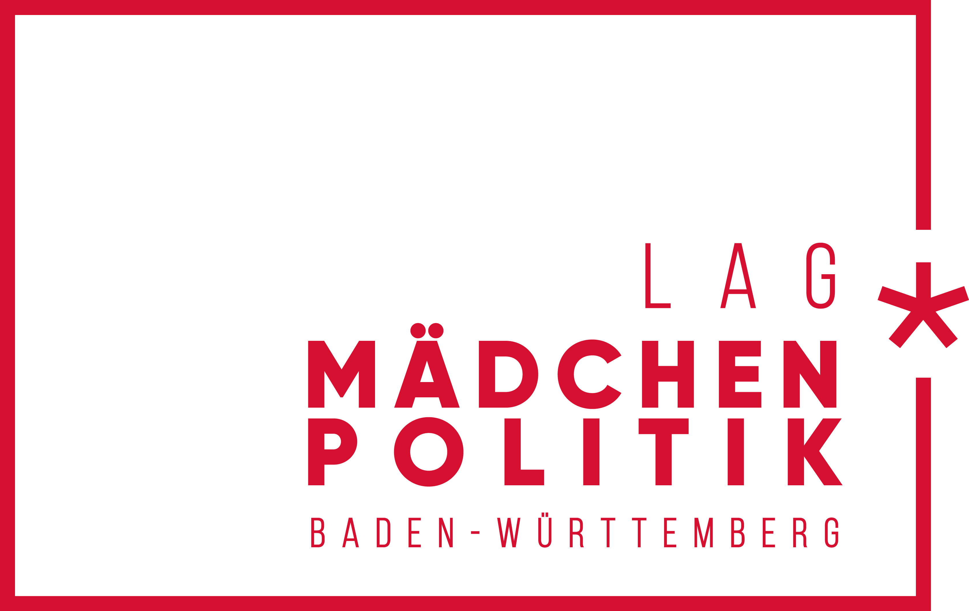 Logo des LAG Mädchen Politik Baden-Württemberg mit gleichnamigem Schriftzug