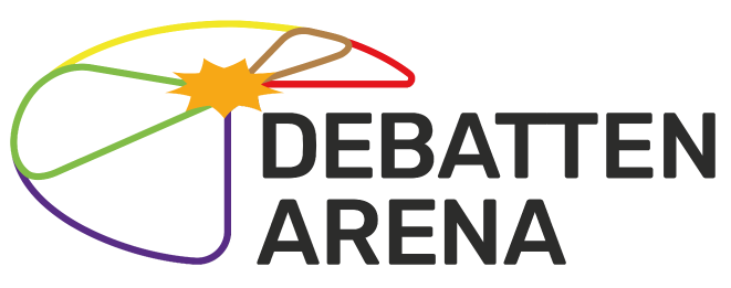 Auf dem Bild ist das Logo der Debattenarena mit dem gleichlautenden Begriff abgebildet.